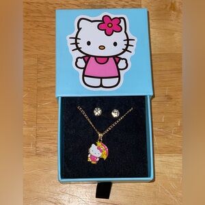 ⛱️Hello Kitty Necklace & Earrings Jewelry Set